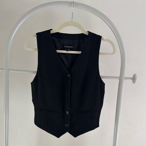 Banana Republic Black Button-Up Vest